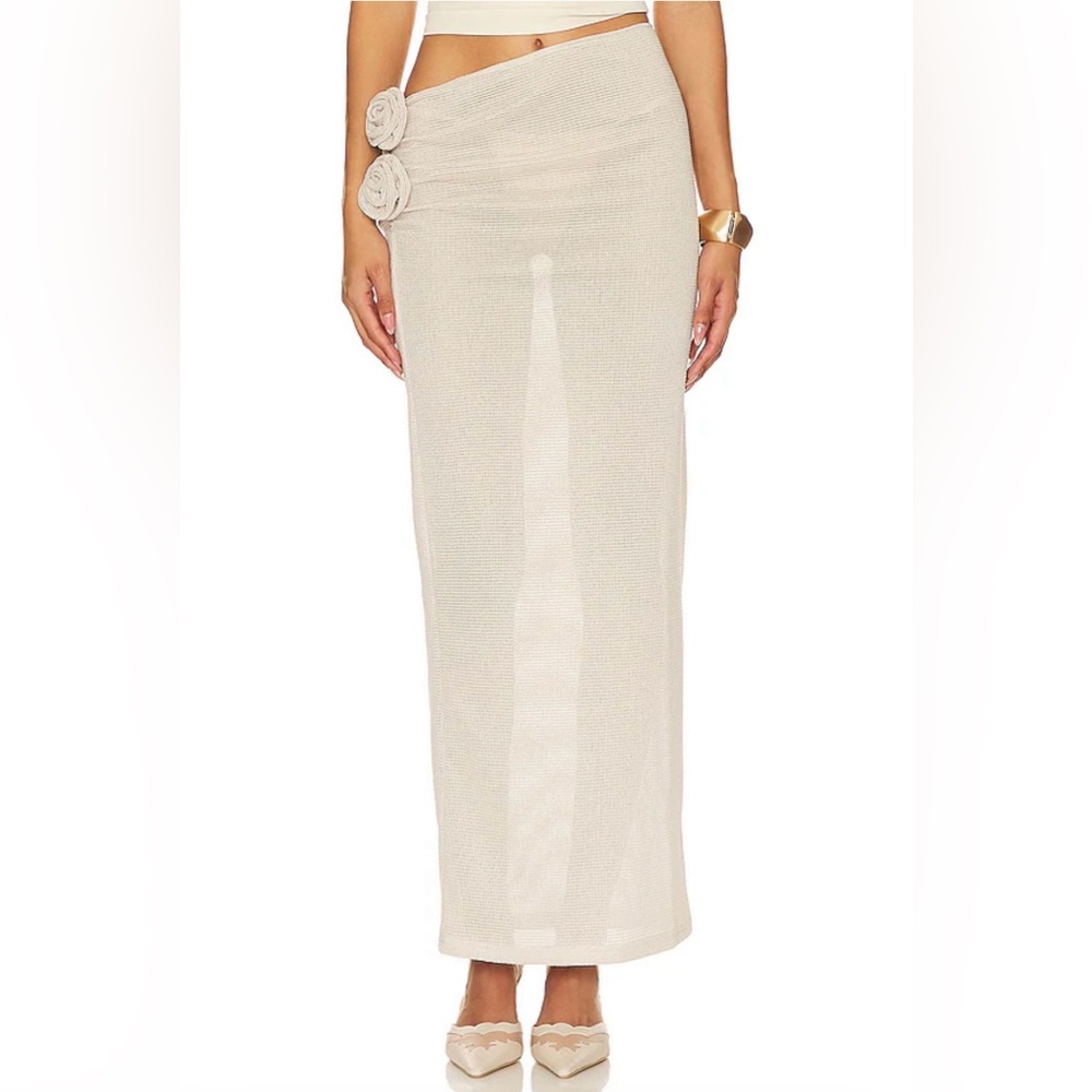 Lioness Soul Mate Maxi Skirt Swim Coverup in Cream Size S NWT